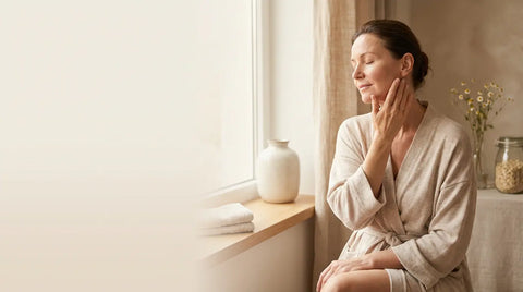 A dried floral arrangement featuring oat stems and ears of wheat in a textured dark brown vase, reminiscent of the natural elegance found in Brewing Beauty's Calibrate skincare collection.
